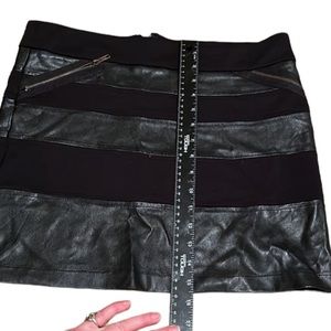 Twenty One  by Express size large black mini skirt with  faux Leather accents